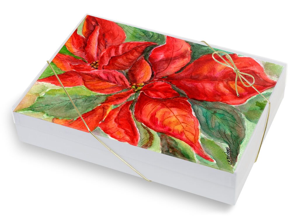 Christmas Poinsettias-Card set of 5