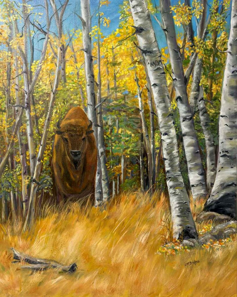 Bison Leaves Print